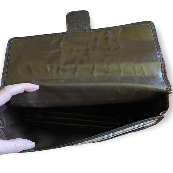 Burberry Vintage Tartan Mini Portfolio Clutch Authentic - Picture 4 of 10
